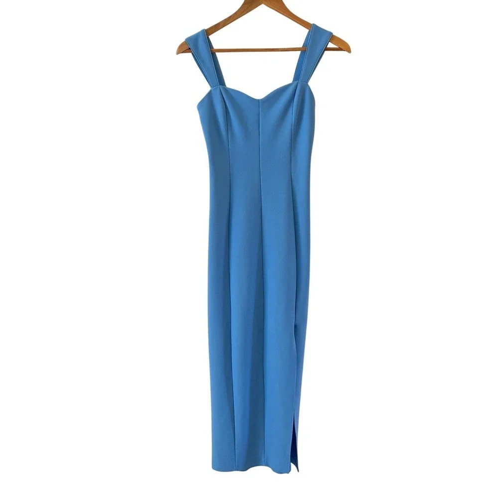 corset maxi dress abercrombie Women's Bra-Free Strapless Draped Maxi Dress in Midnight Blue | Size XS TALL